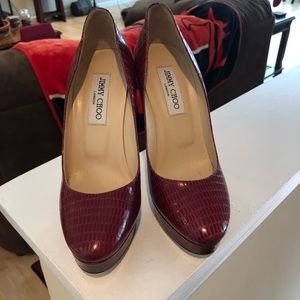 Authentic Red croc Jimmy Choo stilettos size 7.5